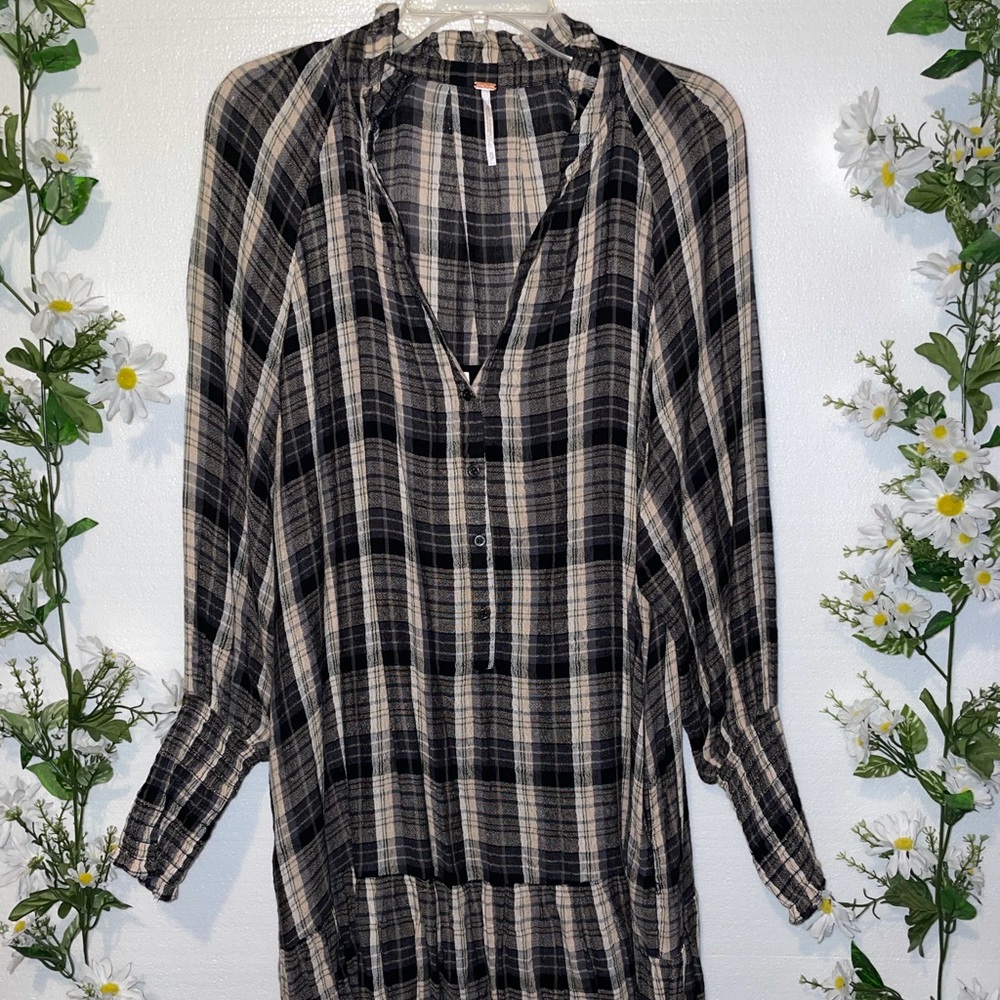 FREE PEOPLE- Plaid Dress